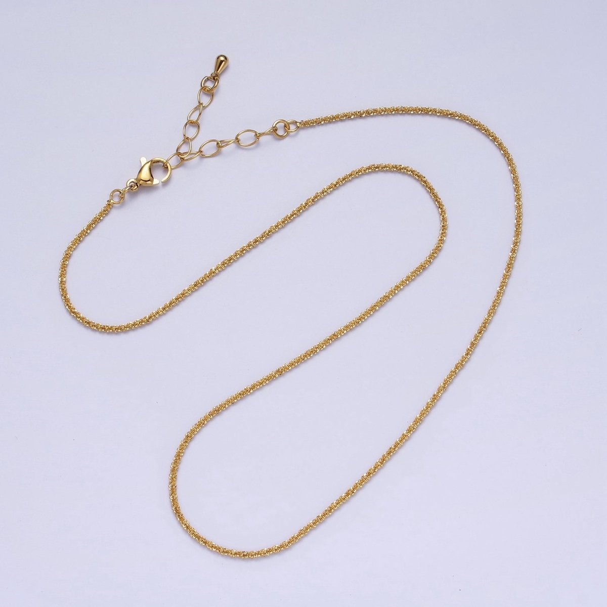 24K Gold Filled 1.5mm Byzantine Twist 17.5 Inch Gold, Silver Chain | WA-1257 WA-1295 Clearance Pricing - DLUXCA