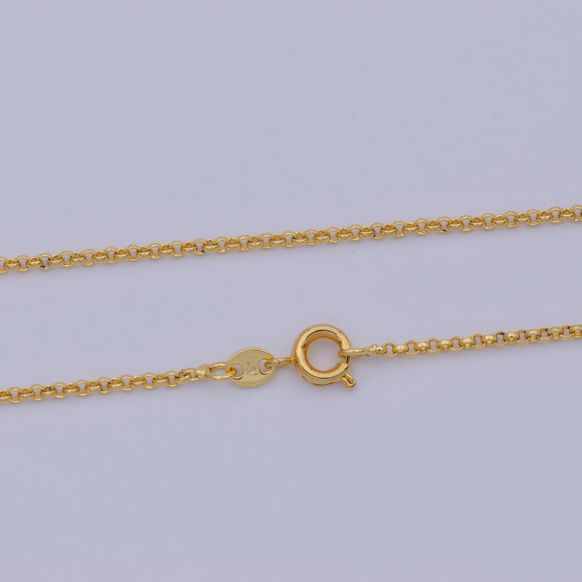 24K Gold Filled 1.5mm Dainty Round Rolo 18 Inch Layering Chain Necklace | WA-468 Clearance Pricing - DLUXCA