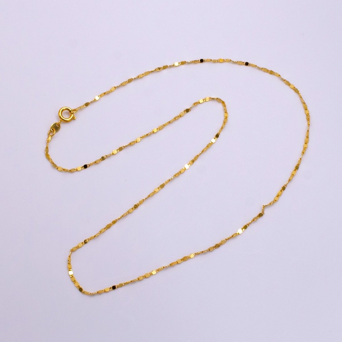 24K Gold Filled 1.5mm Mariner Scroll Link Minimalist 24 Inch Layering Necklace | WA-2322 Clearance Pricing - DLUXCA