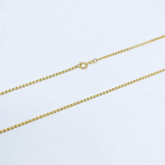 24K Gold Filled 1.5mm Sunburst Cable Chain 18 Inch Layering Necklace | CN-971 Clearance Pricing - DLUXCA
