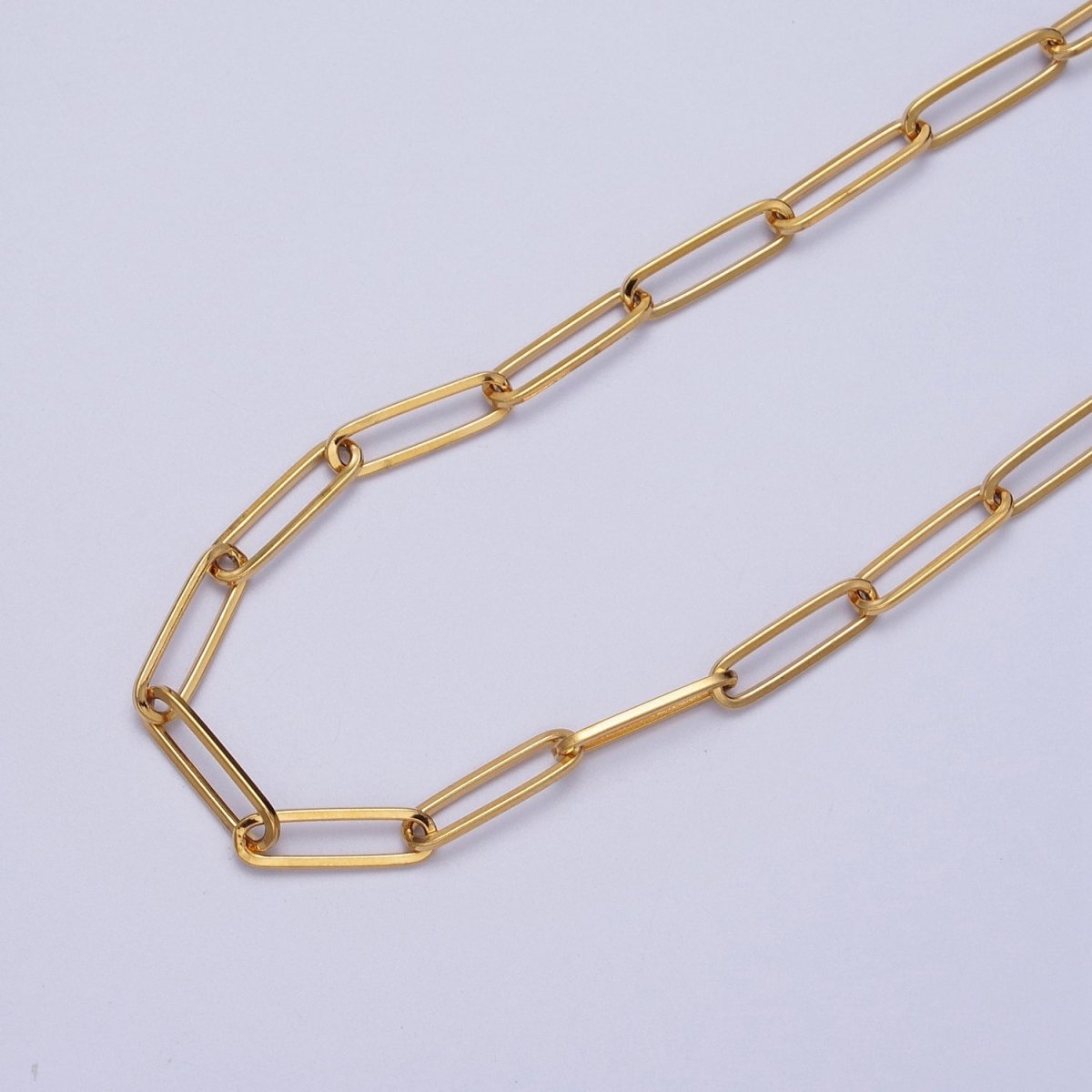 24K Gold Filled 15mm x 4.5mm Paperclip Link Gold, Silver Minimalist Unfinished Chain | ROLL-923 ROLL-924 Clearance Pricing - DLUXCA