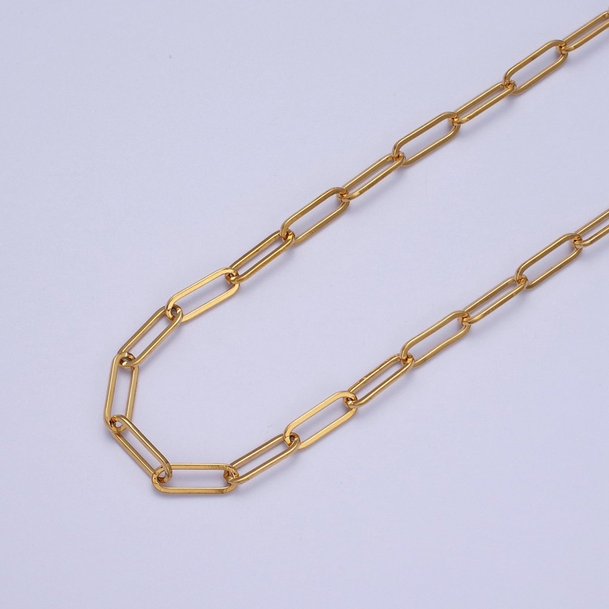 24K Gold Filled 15mm x 5mm Gold, Silver Paper Clip Unfinished Chain | ROLL-988, ROLL-989 Clearance Pricing - DLUXCA