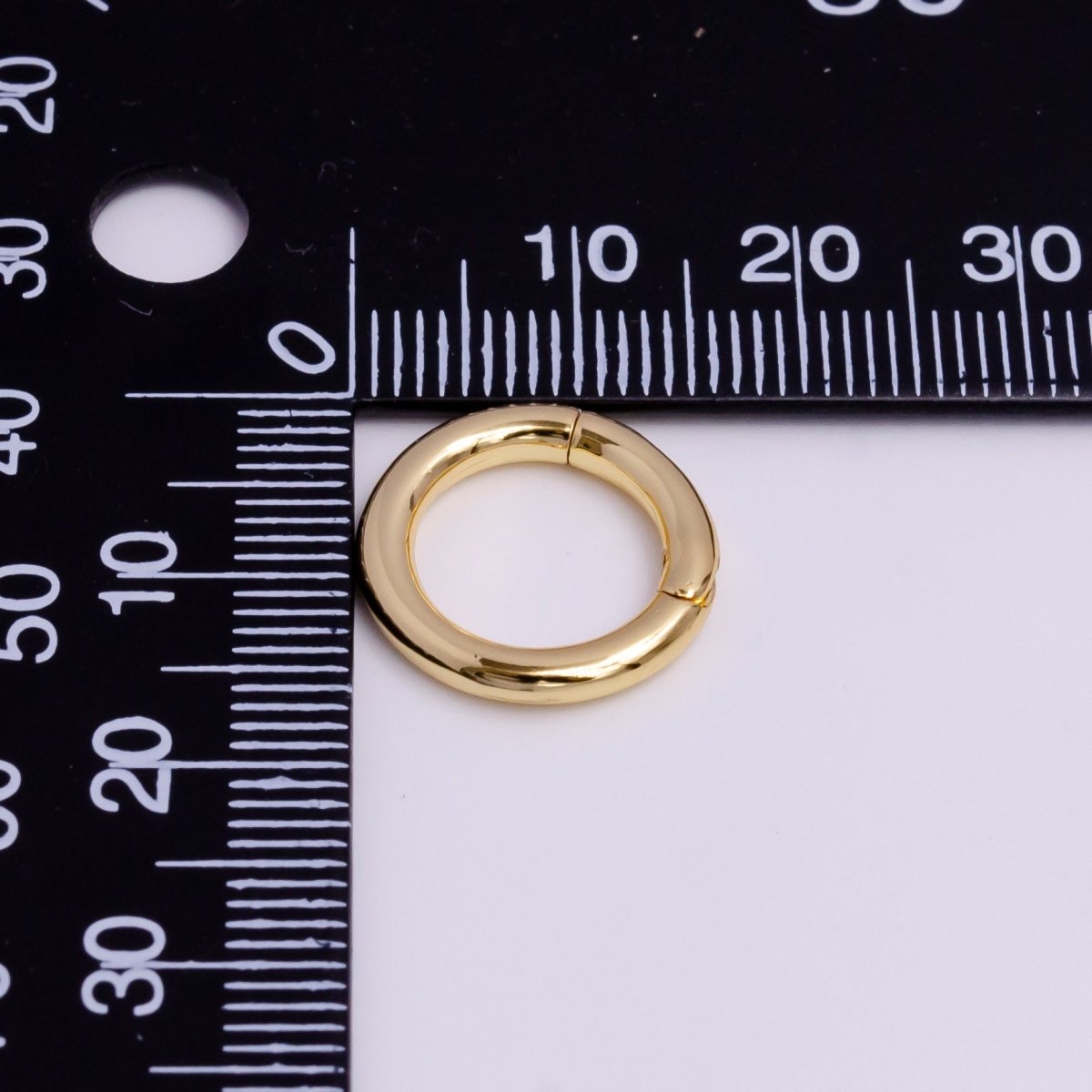 24K Gold Filled 16mm, 17mm Pull Round Spring Gate Ring Jewelry Supply | Z-378 Z-380 - DLUXCA