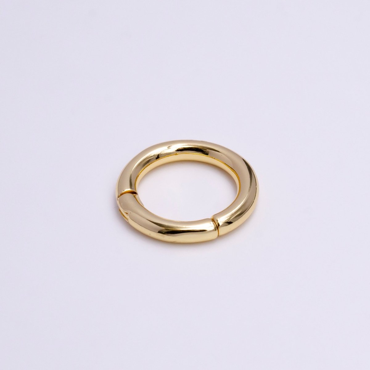 24K Gold Filled 16mm, 17mm Pull Round Spring Gate Ring Jewelry Supply | Z-378 Z-380 - DLUXCA