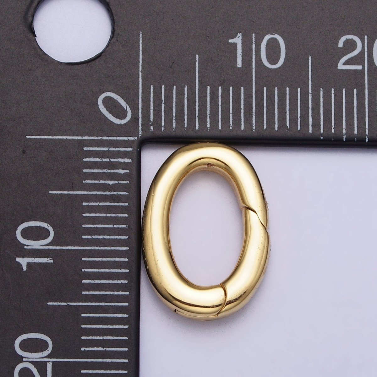 24K Gold Filled 16mm Oval Push Spring Gate Ring Supply in Gold & Silver | Z-135 Z-136 - DLUXCA