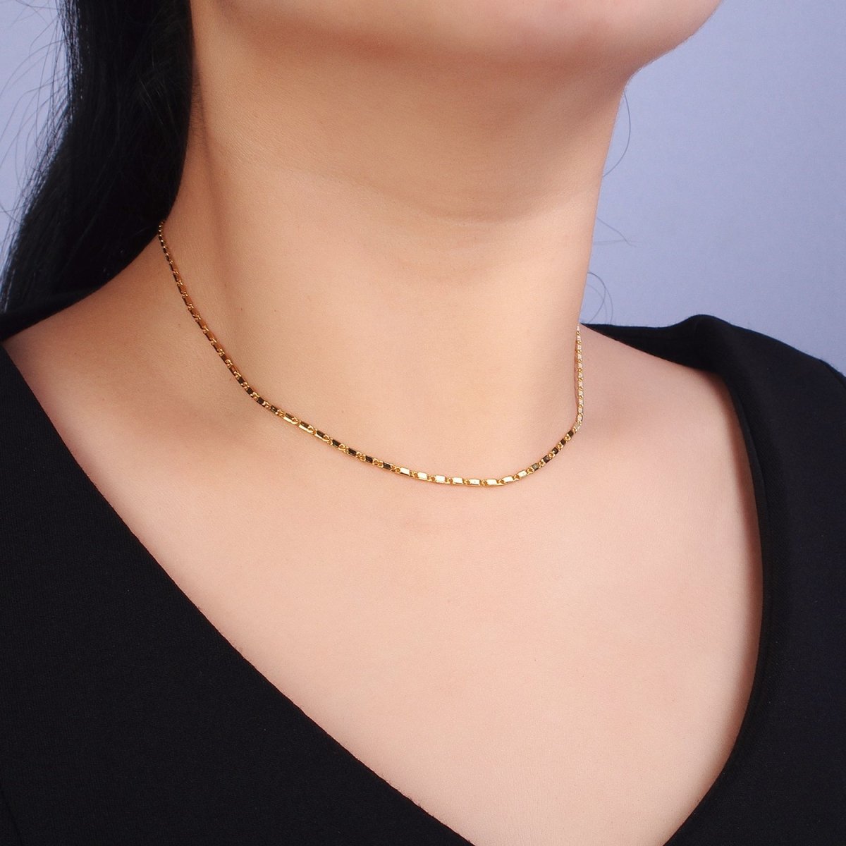 24K Gold Filled 1.6mm Scroll 15.75 Inch Chain Necklace | WA-1545 Clearance Pricing - DLUXCA