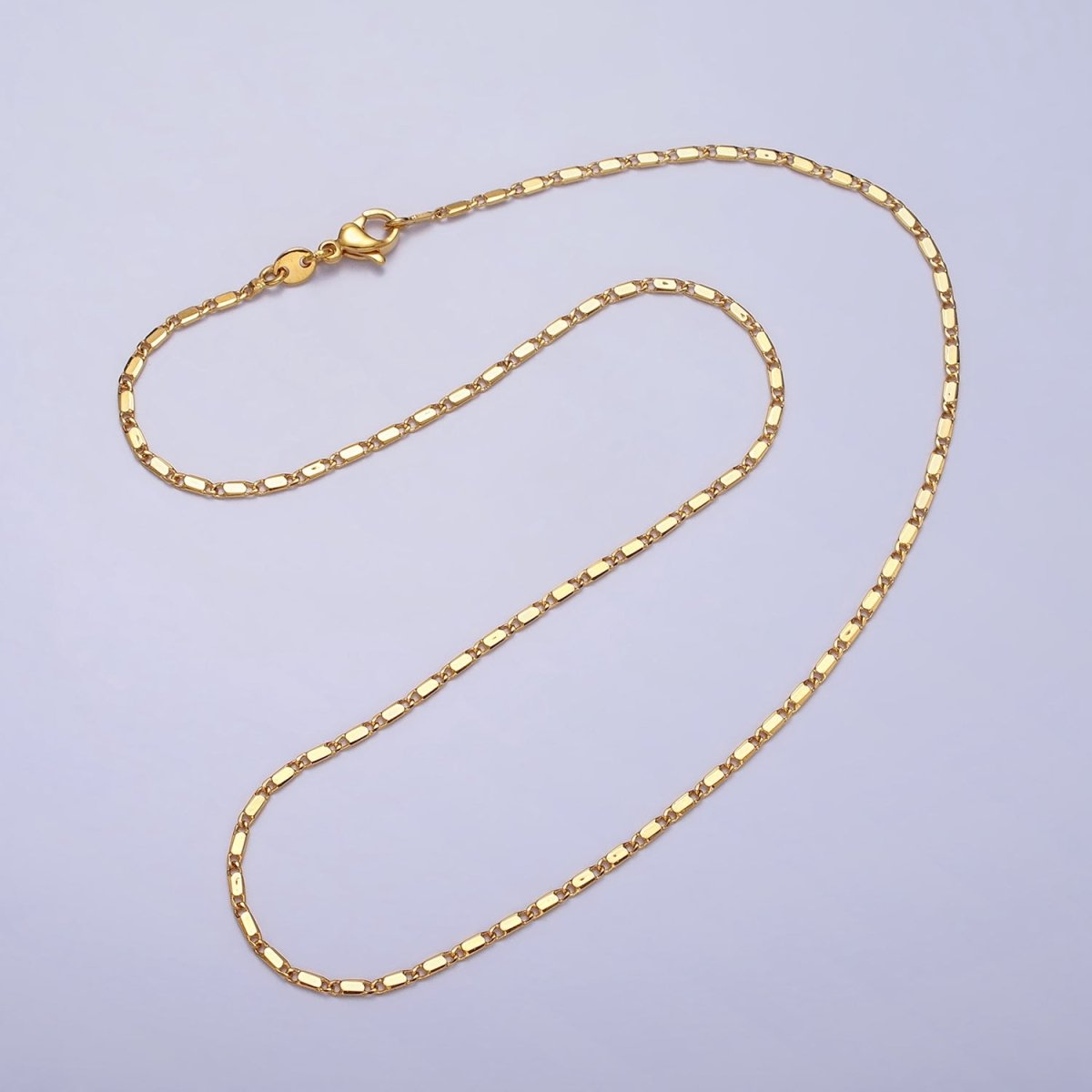 24K Gold Filled 1.6mm Scroll 15.75 Inch Chain Necklace | WA-1545 Clearance Pricing - DLUXCA