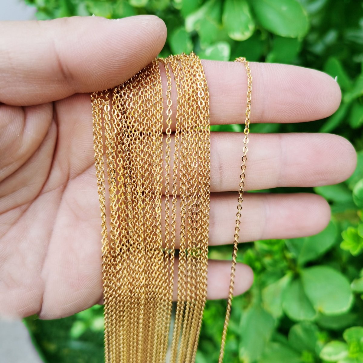 24K Gold Filled 1.7mm Cable Chain 18 Inch Layering Necklace | CN-878 Clearance Pricing - DLUXCA
