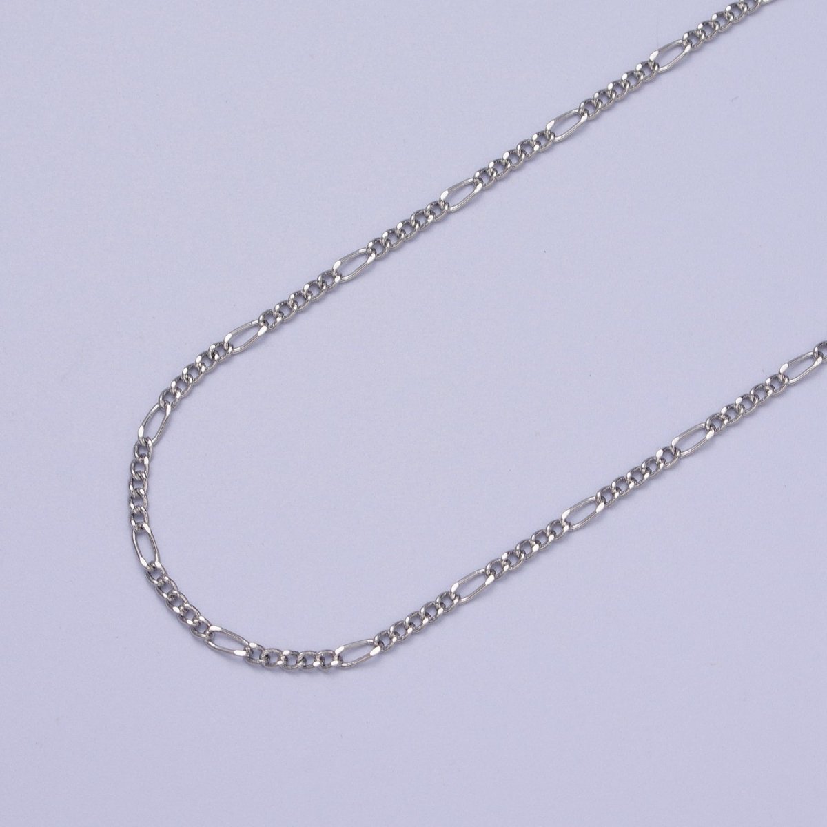 24K Gold Filled 1.7mm Figaro Dainty Unfinished Bulk Chain in Gold & Silver | ROLL-984, ROLL-985 Clearance Pricing - DLUXCA