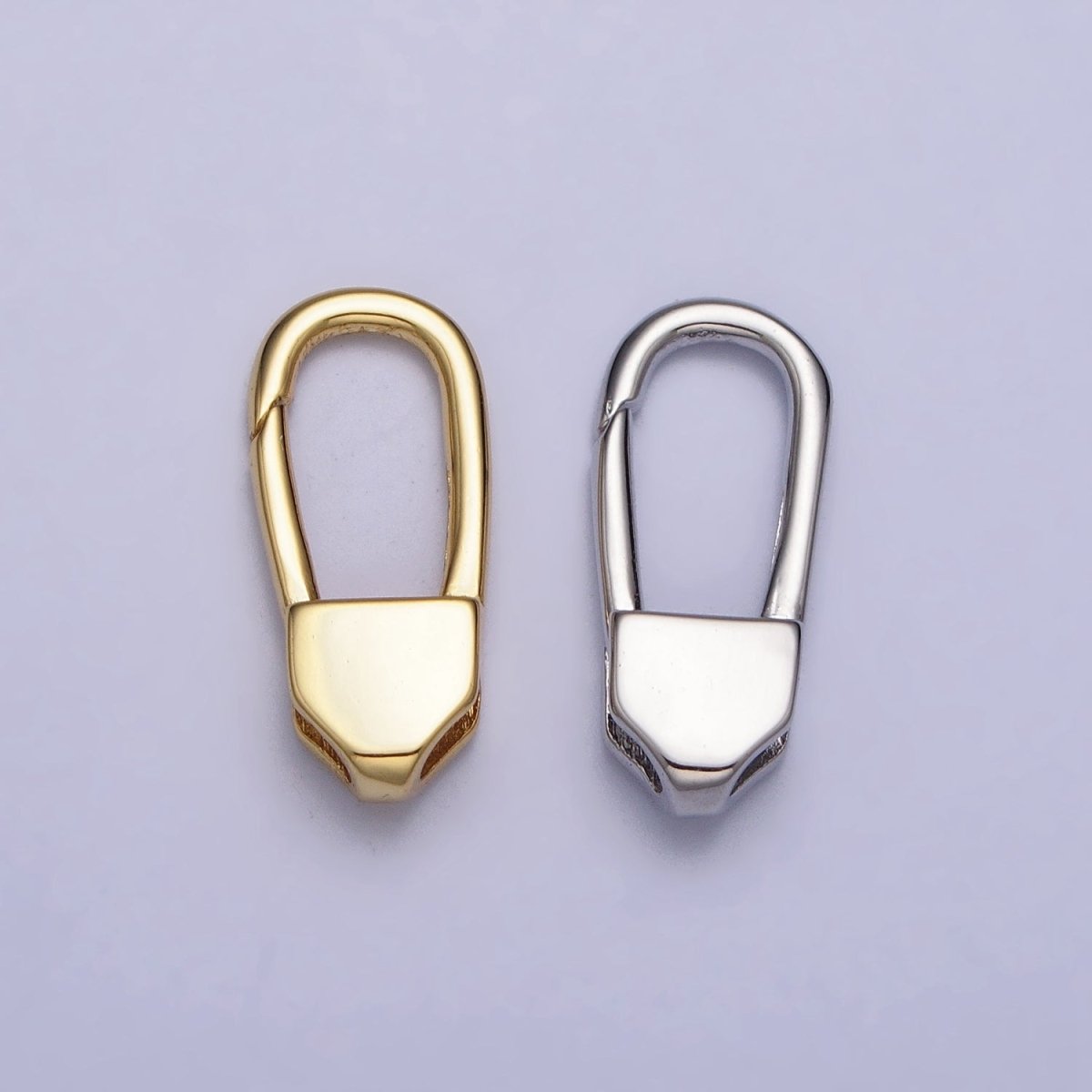 24K Gold Filled 17mm Long Oblong Triggerless Push Closure Supply in Gold & Silver | Z-115 Z-116 - DLUXCA