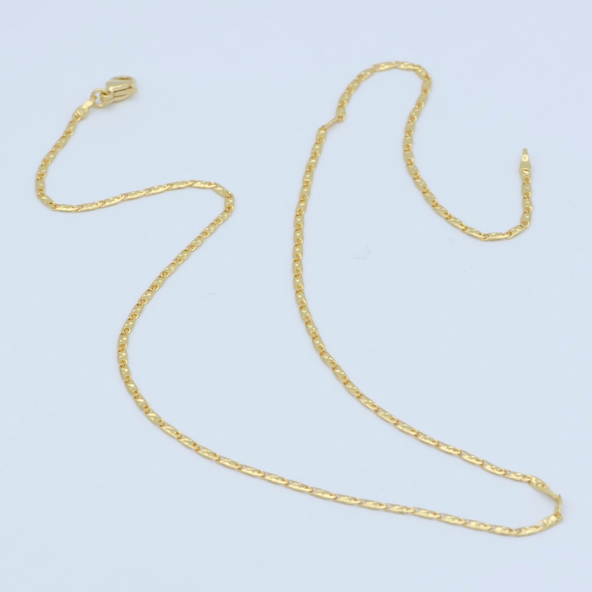 24K Gold Filled 1.7mm Scroll 17.7 Inch Chain Necklace | WA-188 Clearance Pricing - DLUXCA