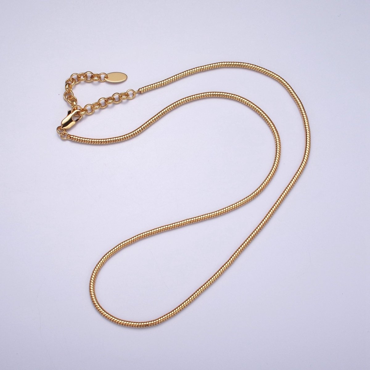 24K Gold Filled 18.5 Inch Cocoon Snake Finished Chain Necklace | WA-1010 WA-1011 Clearance Pricing - DLUXCA