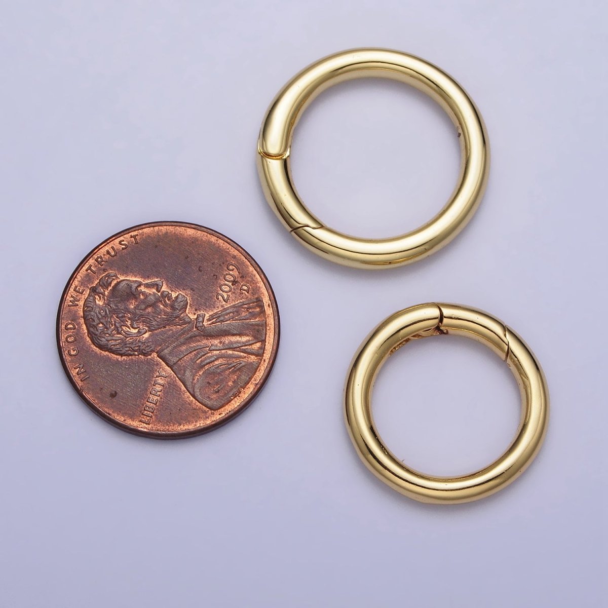 24K Gold Filled 18mm, 20mm Push Gate Ring Closure Enhancer Supply in Gold & Silver | Z-137~Z-140 - DLUXCA