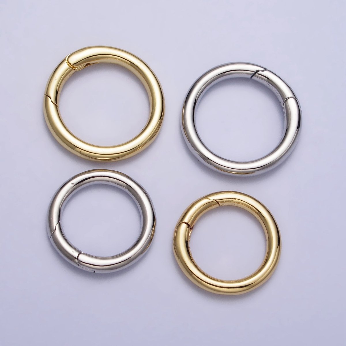 24K Gold Filled 18mm, 20mm Push Gate Ring Closure Enhancer Supply in Gold & Silver | Z-137~Z-140 - DLUXCA