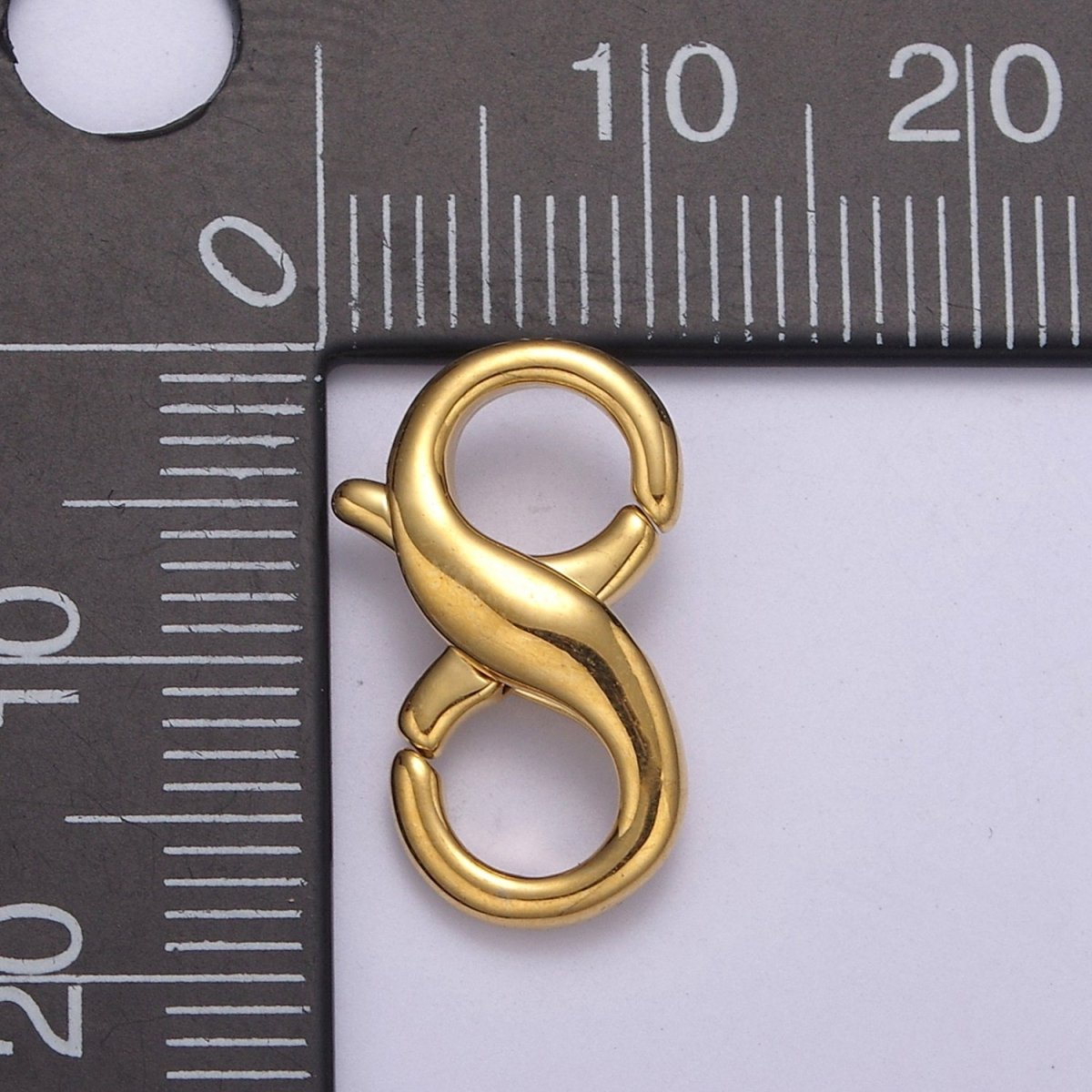 24k Gold Filled 18mm Double Opening Infinity Silver Figure 8 interchangeable Enhancer Clasps for Jewelry Making L-580 L-581 - DLUXCA