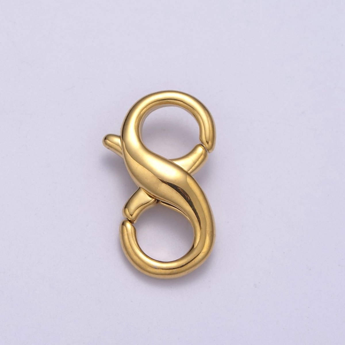 24k Gold Filled 18mm Double Opening Infinity Silver Figure 8 interchangeable Enhancer Clasps for Jewelry Making L-580 L-581 - DLUXCA