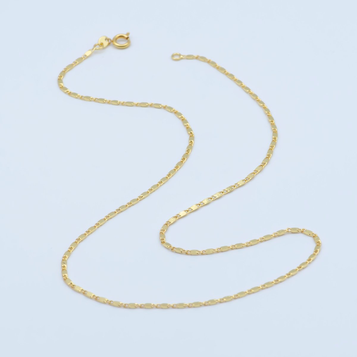 24K Gold Filled 1.8mm Minimalist Scroll 18 Inch Layering Chain Necklace | WA-190 Clearance Pricing - DLUXCA