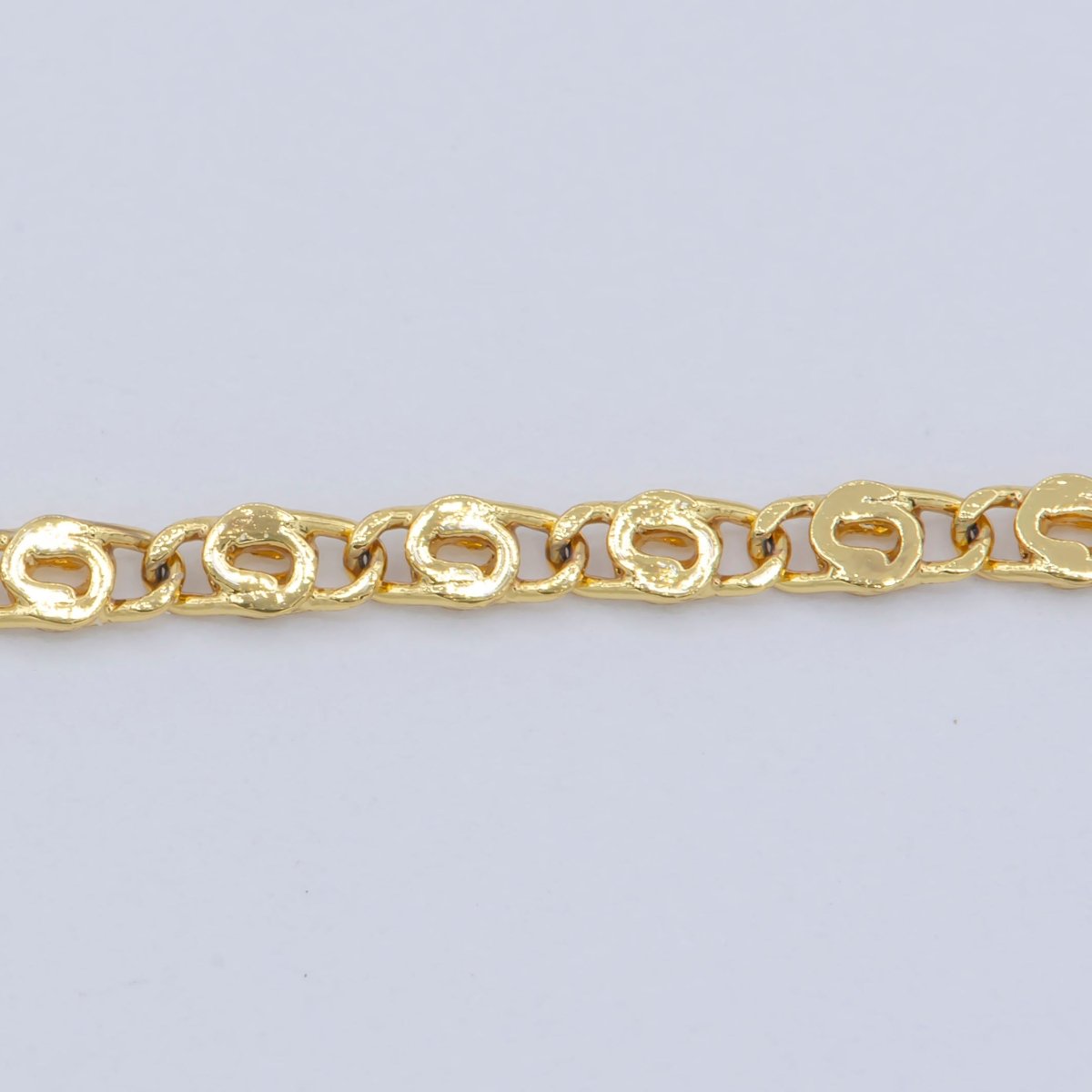 24K Gold Filled 1.8mm Scroll Unique Link 18 Inch Layering Chain Necklace | WA-197 Clearance Pricing - DLUXCA