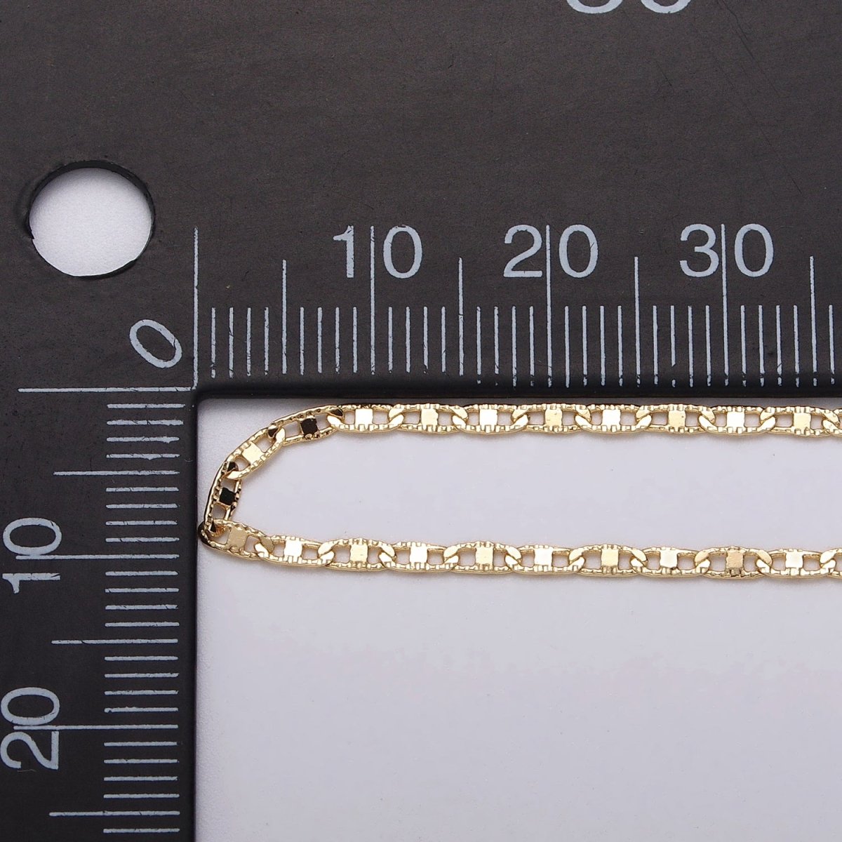24K Gold Filled 1.8mm Textured Mariner Anchor Unfinished Chain by Yard in Gold & Silver | ROLL-1042, ROLL-1089 Clearance Pricing - DLUXCA