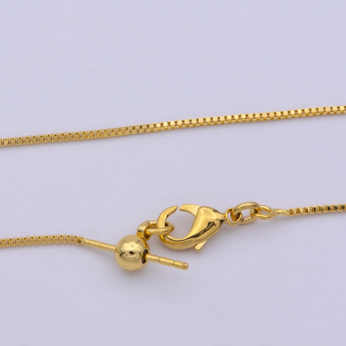 24K Gold Filled 1mm Box Layering 20 Inch Slider Chain Necklace | WA-418 Clearance Pricing - DLUXCA