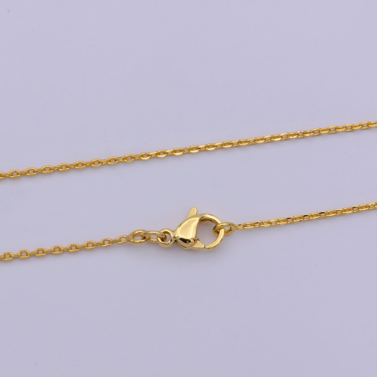 24K Gold Filled 1mm Dainty Cable 17.5 Inch Layering Chain Necklace w. Lobster Clasps | WA-467 Clearance Pricing - DLUXCA