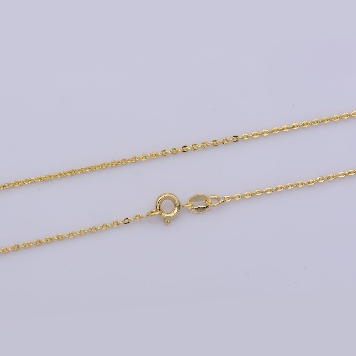 24K Gold Filled 1mm Dainty Cable Rolo 20 Inch Layering Chain Necklace | WA-272 Clearance Pricing - DLUXCA