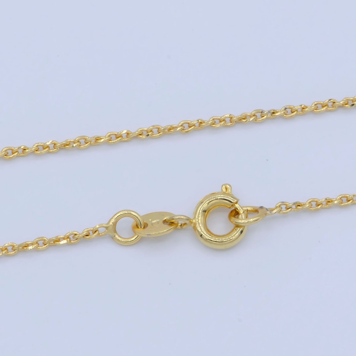 24K Gold Filled 1mm Dainty Twisted Unique Cable Link 18 Inch Layering Chain Necklace | WA-196 Clearance Pricing - DLUXCA