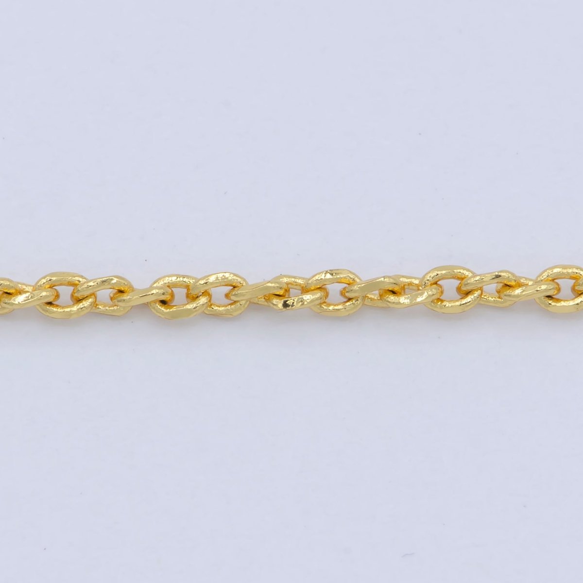 24K Gold Filled 1mm Dainty Twisted Unique Cable Link 18 Inch Layering Chain Necklace | WA-196 Clearance Pricing - DLUXCA