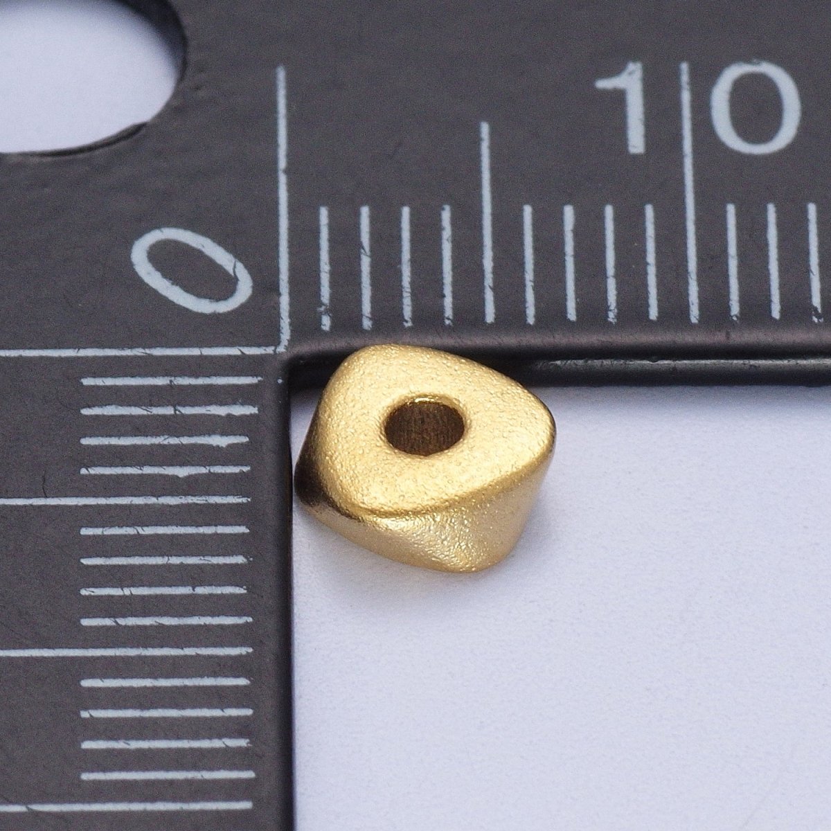 24K Gold Filled 20 Pieces 6.5mm Matte Geometric Triangle Bead Supply in Gold & Silver | K-309 K-310 - DLUXCA