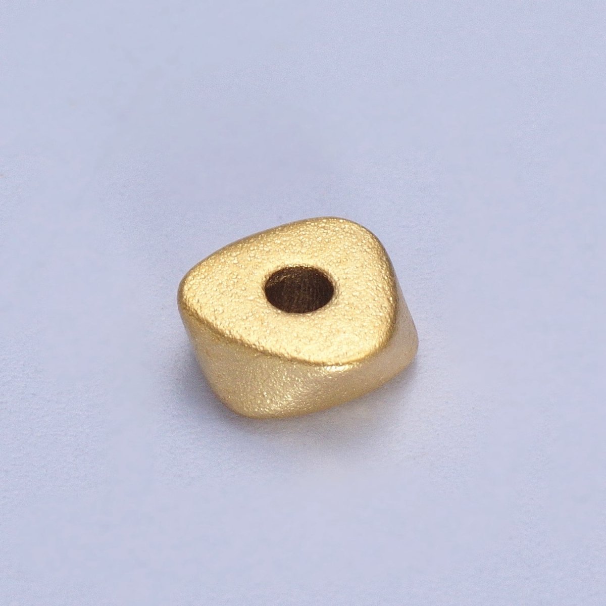 24K Gold Filled 20 Pieces 6.5mm Matte Geometric Triangle Bead Supply in Gold & Silver | K-309 K-310 - DLUXCA
