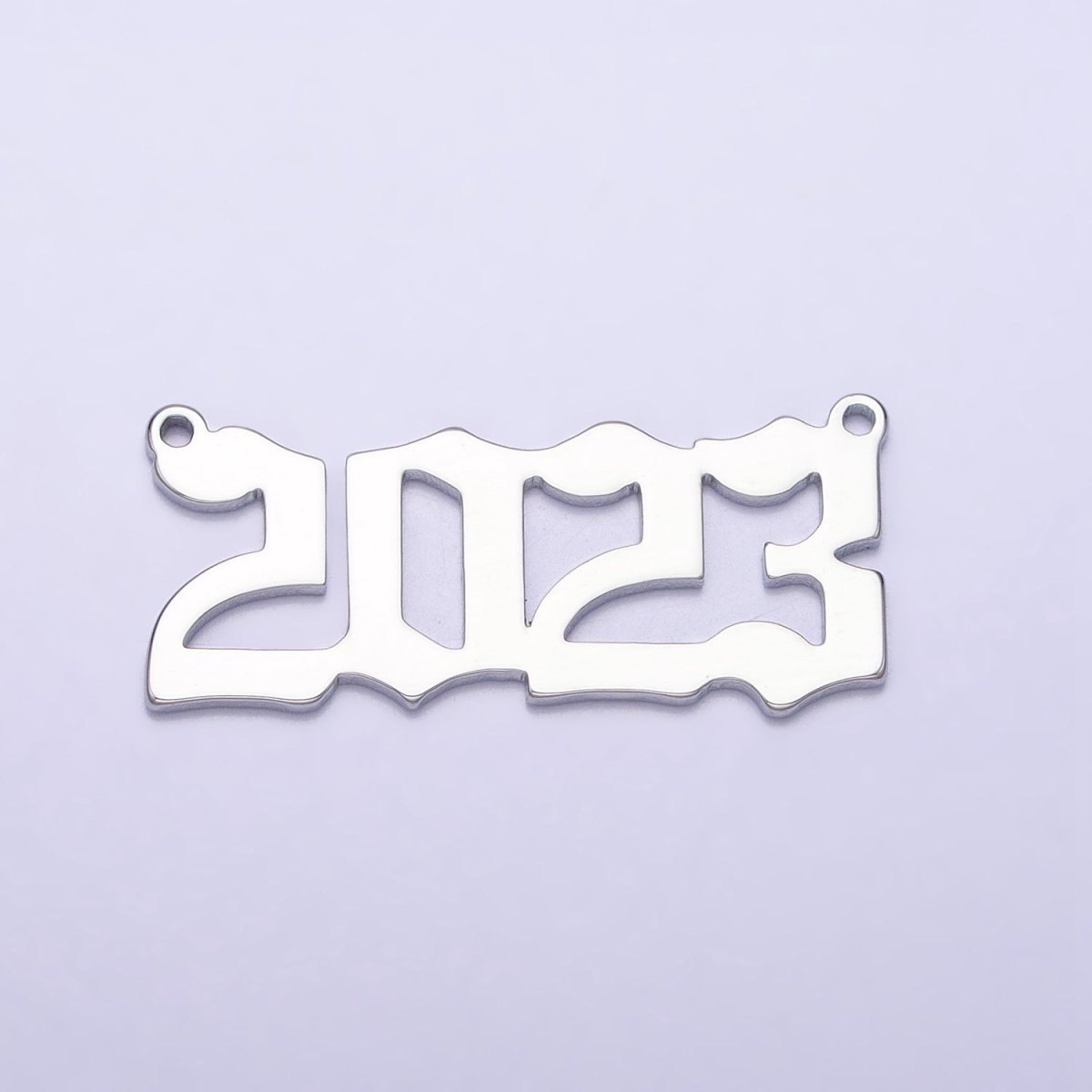 24K Gold Filled "2023" New Year Script Gothic Font Connector in Gold & Silver | AA968 AA969 - DLUXCA