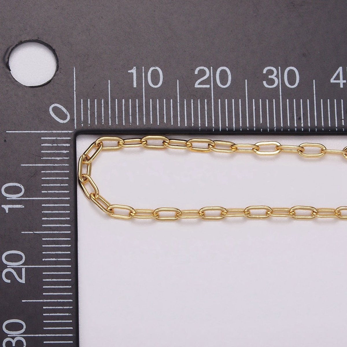 24K Gold Filled 2.1mm PaperClip Cable Unfinished Chain For Jewelry Making | ROLL-1384 Clearance Pricing - DLUXCA