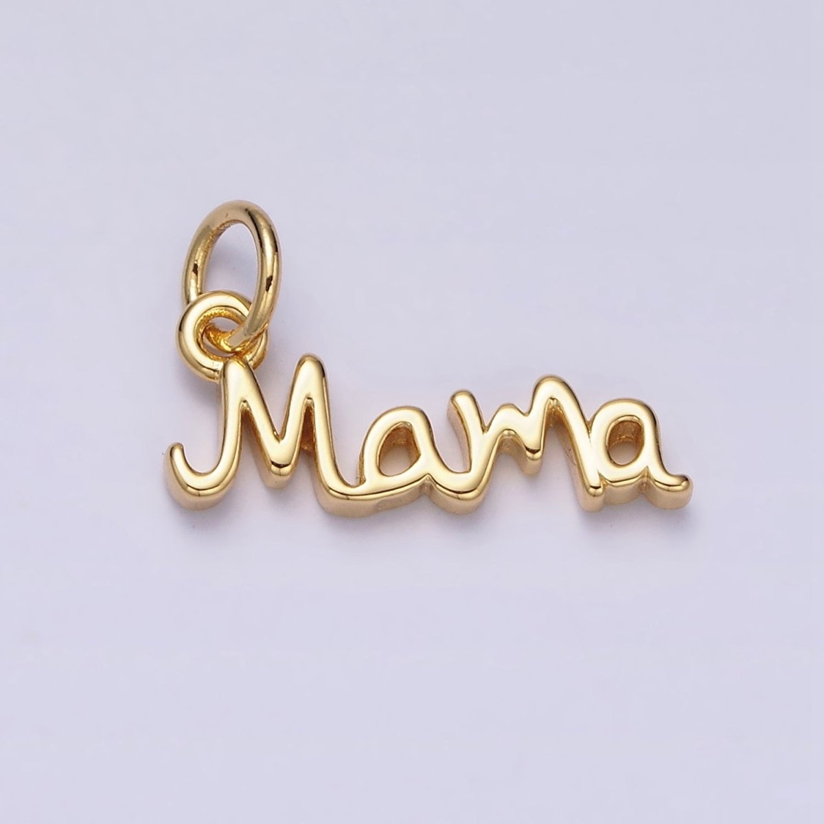 24K Gold Filled 23mm "Mama" Handwritten Script Sideway Charm | AC1420 - DLUXCA