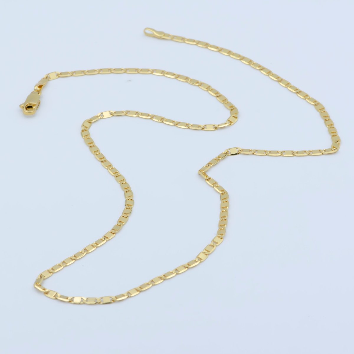 24K Gold Filled 2.5mm Mariner 18 Inch Layering Chain Necklace | WA-189 Clearance Pricing - DLUXCA