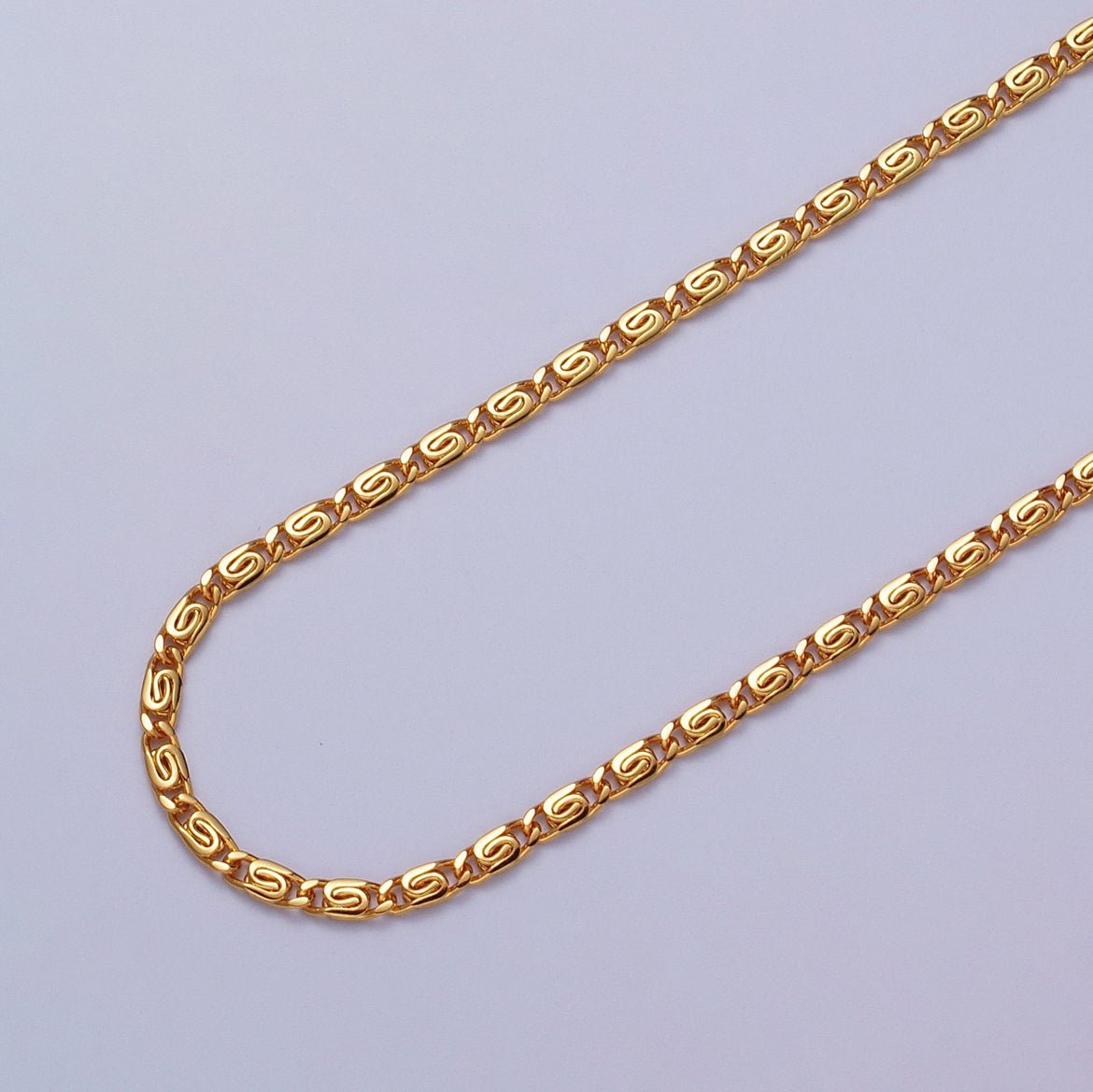 24K Gold Filled 2.5mm Scroll Unfinished Chain in Gold & Silver | ROLL-955 ROLL-956 Clearance Pricing - DLUXCA