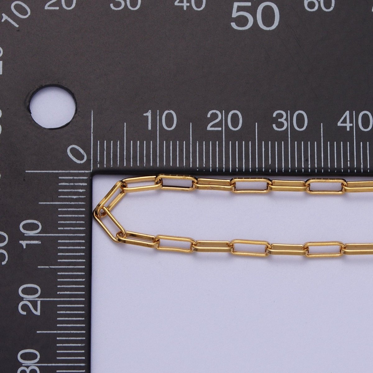 24K Gold Filled 2.5mm Unfinished PaperClip Chain in Gold & Silver | ROLL-998 ROLL-999 Clearance Pricing - DLUXCA