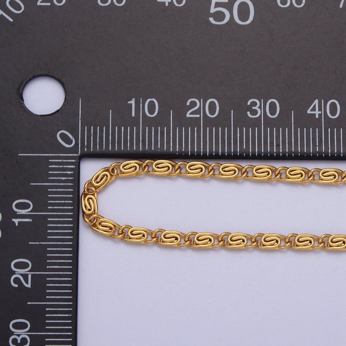 24k Gold Filled 2.6mm Gold & Silver Scroll Chain in 16, 18, 20 Inch Length Necklace | WA-1482 to WA-1489 Clearance Pricing - DLUXCA