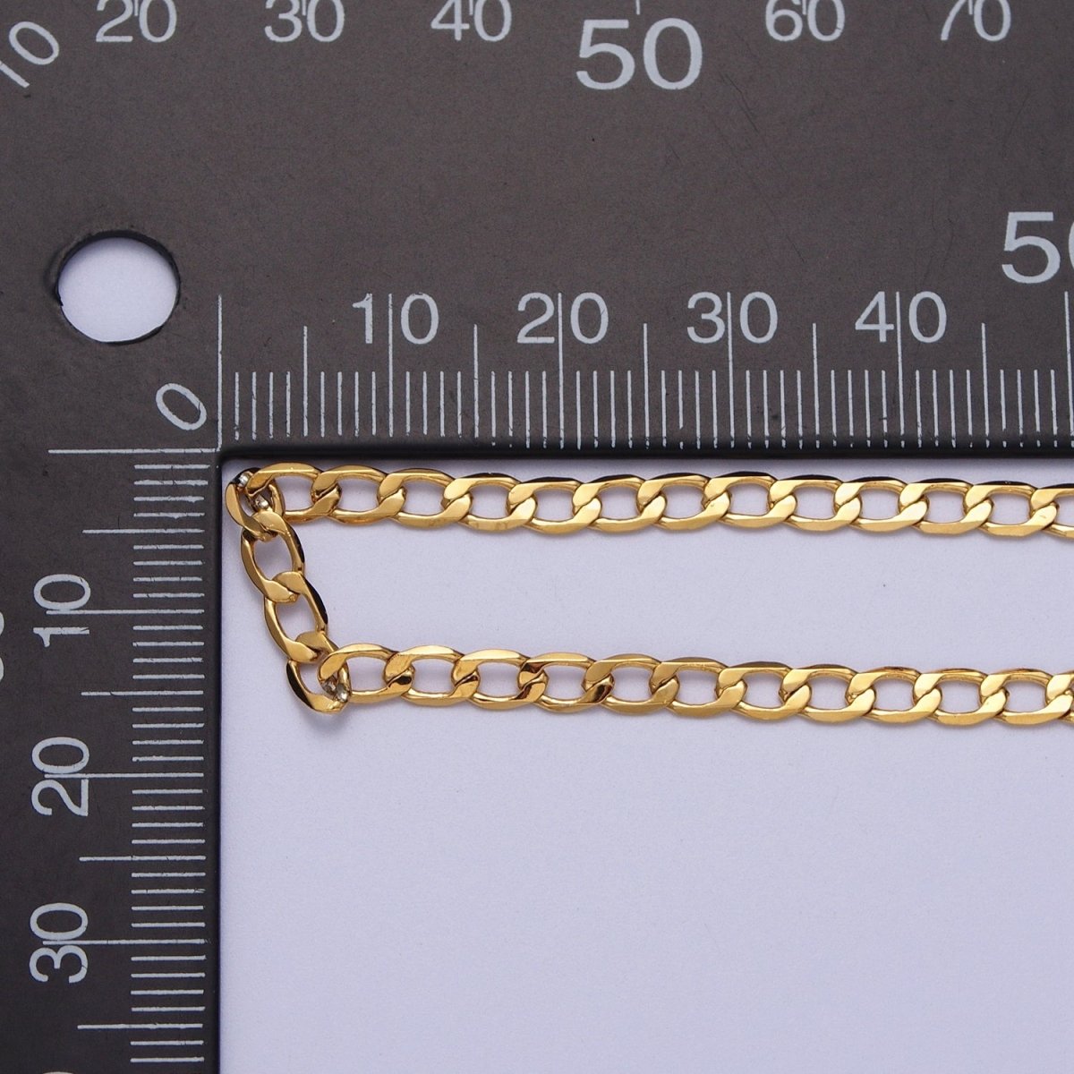 24K Gold Filled 2mm, 2.5mm, 3mm, 3.5mm, 4mm Flat Figaro Curb Chain in Gold & Silver | ROLL-911 ~ ROLL-920 Clearance Pricing - DLUXCA
