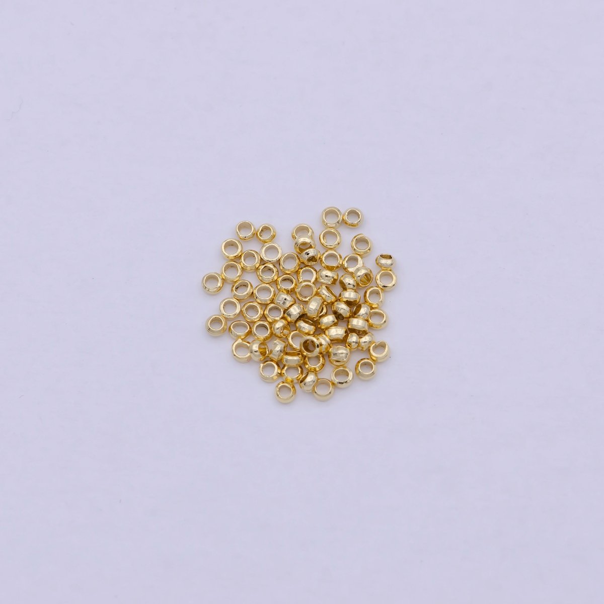 24K Gold Filled 2mm 2.5mm 3mm 4mm Crimp Cover Beads Supply Pack L-615~L-618 - DLUXCA