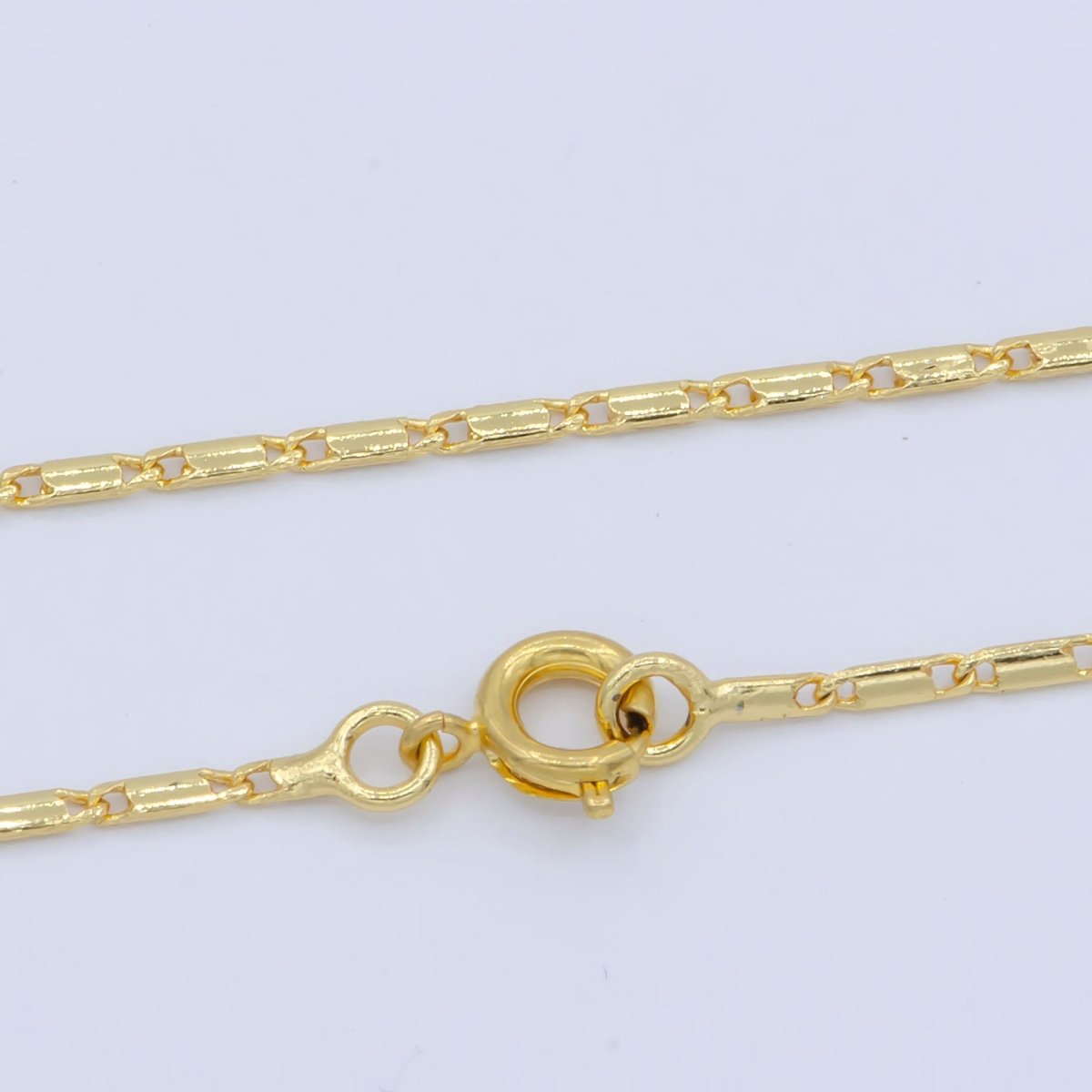 24K Gold Filled 2mm Dainty Scroll 18 Inch Layering Chain Necklace | WA-199 Clearance Pricing - DLUXCA