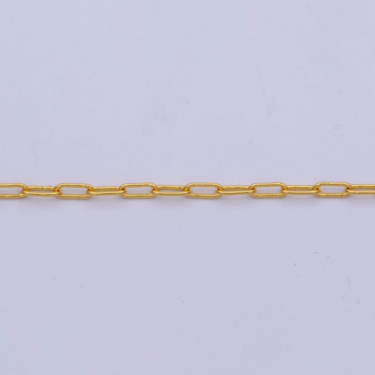 24K Gold Filled 2mm Paperclip Minimalist 16 Inch, 18 Inch Choker Layering Chain Necklace | WA-423 WA-422 Clearance Pricing - DLUXCA