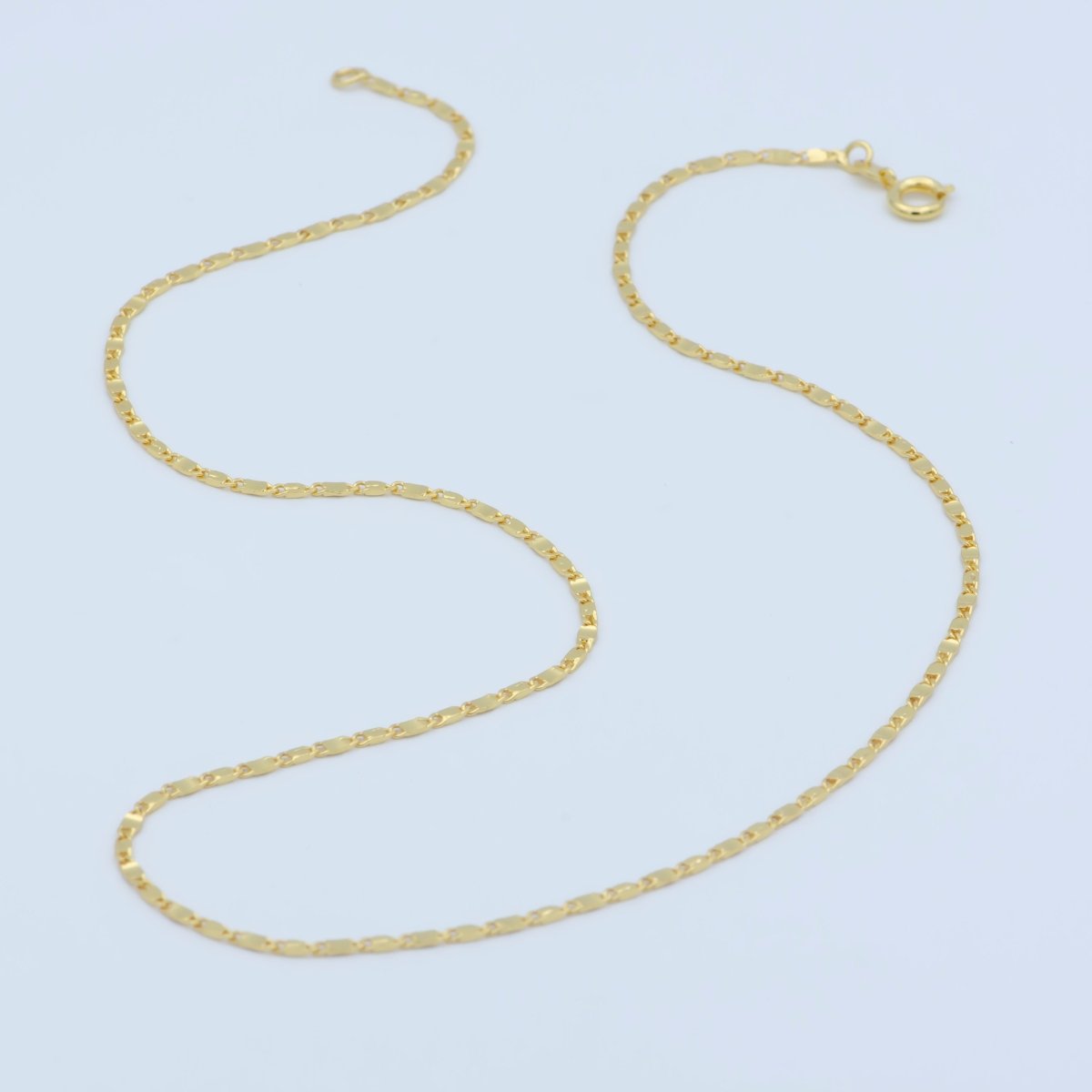 24K Gold Filled 2mm Scroll 18 Inch Layering Chain Necklace | WA-192 Clearance Pricing - DLUXCA
