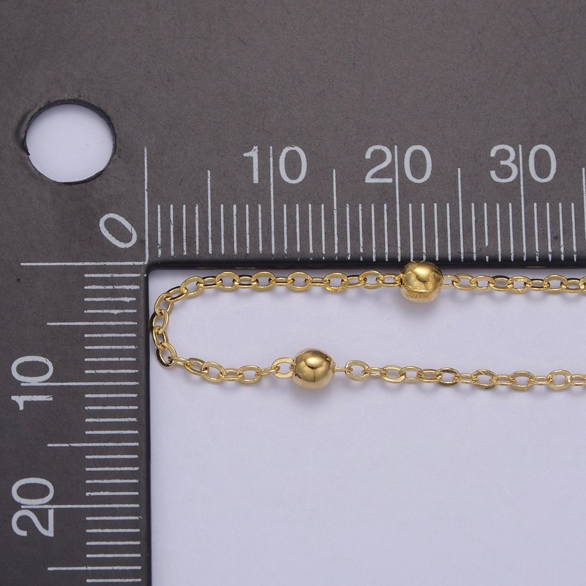 24K Gold Filled 3.4mm Satellite Cable Chain 18 Inch Layering Necklace w. Extender | WA-729 Clearance Pricing - DLUXCA