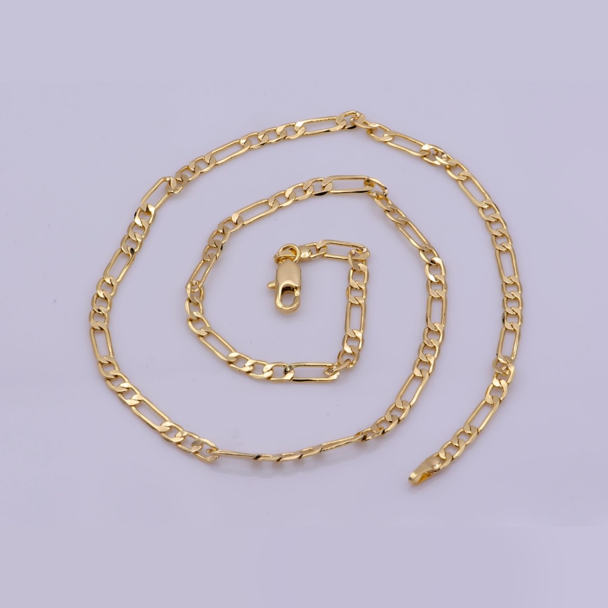 24K Gold Filled 3.5mm Figaro 18 Inch Layering Chain Necklace | WA-369 Clearance Pricing - DLUXCA