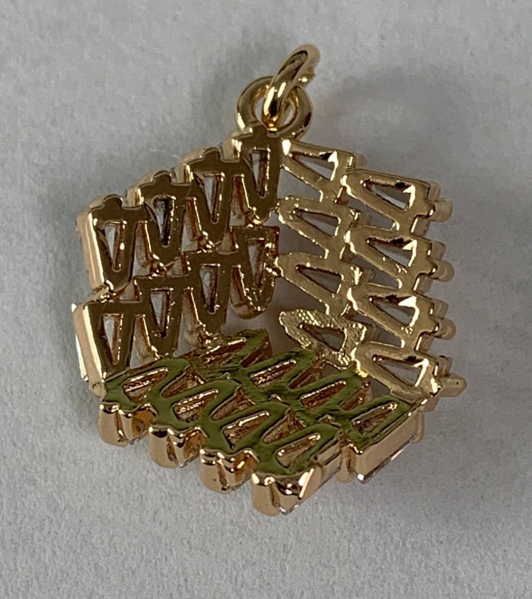 24K Gold Filled 3D Box Baguette Charm, Micro Pave Cubic Zirconia Cube Charm, Clear Cubic Charms, DIY Jewelry Supply E-558 - DLUXCA