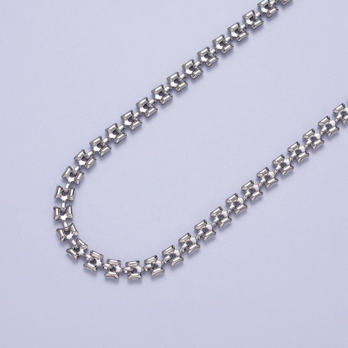 24K Gold Filled 4.2mm Designed Boxy Gold, Silver Unfinished Chain | ROLL-879, ROLL-880 Clearance Pricing - DLUXCA