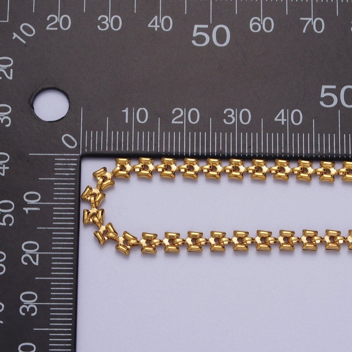 24K Gold Filled 4.2mm Designed Boxy Gold, Silver Unfinished Chain | ROLL-879, ROLL-880 Clearance Pricing - DLUXCA
