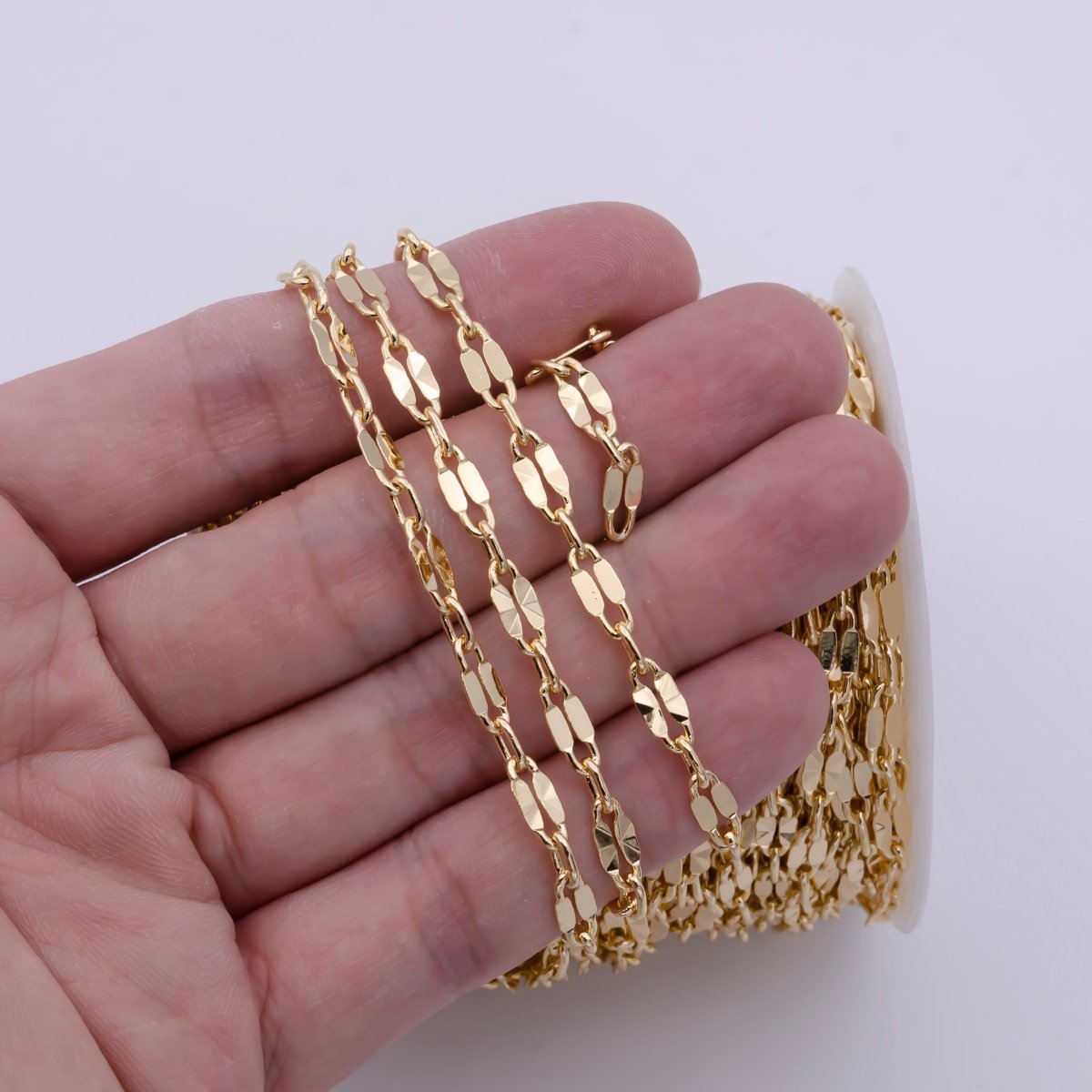 24K Gold Filled 4.2mm scroll Unique Unfinished Bulk Chain Supply For Jewelry Making | ROLL-867 Clearance Pricing - DLUXCA