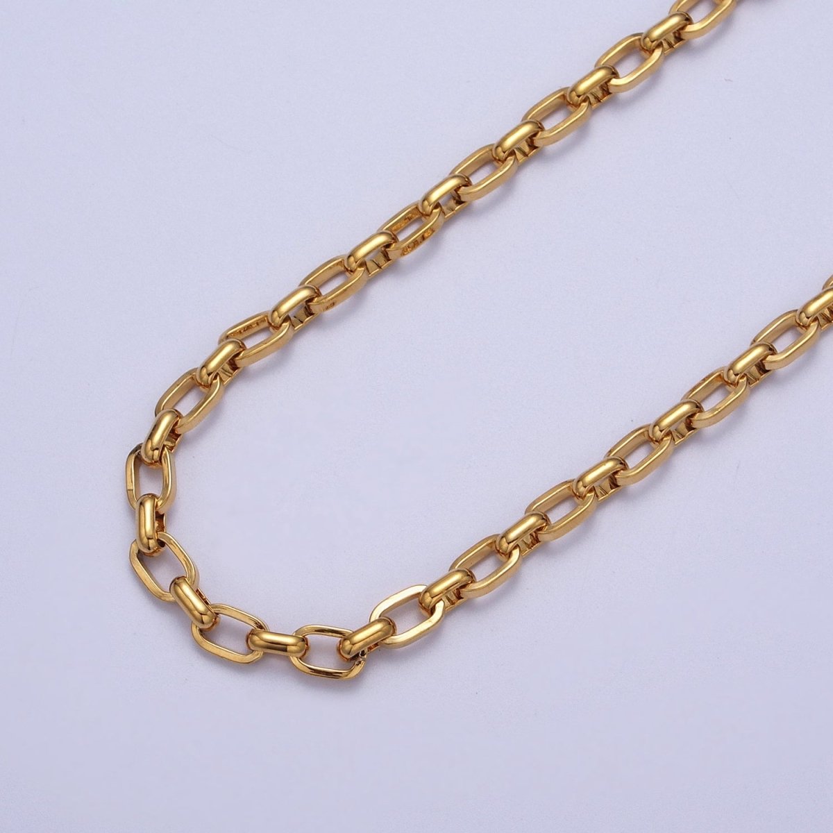 24K Gold Filled 4.4mm Unfinished Cable Chain in Gold & Silver | ROLL-1002 ROLL-1003 Clearance Pricing - DLUXCA