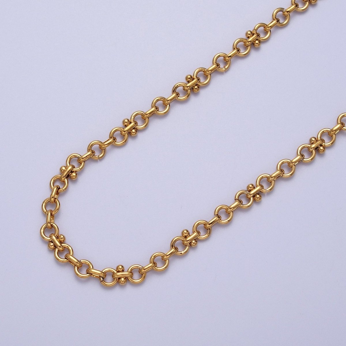 24K Gold Filled 4.8mm Double Rolo Designed Statement Unfinished Chain in Gold & Silver | ROLL-895, ROLL-896 Clearance Pricing - DLUXCA